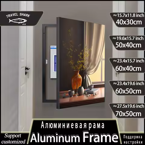 Travel Shark Nordic Decorative Painting of Electric Meter Box Poster Wall Art Switch Pictures Decor Mural Modern Home With Frame