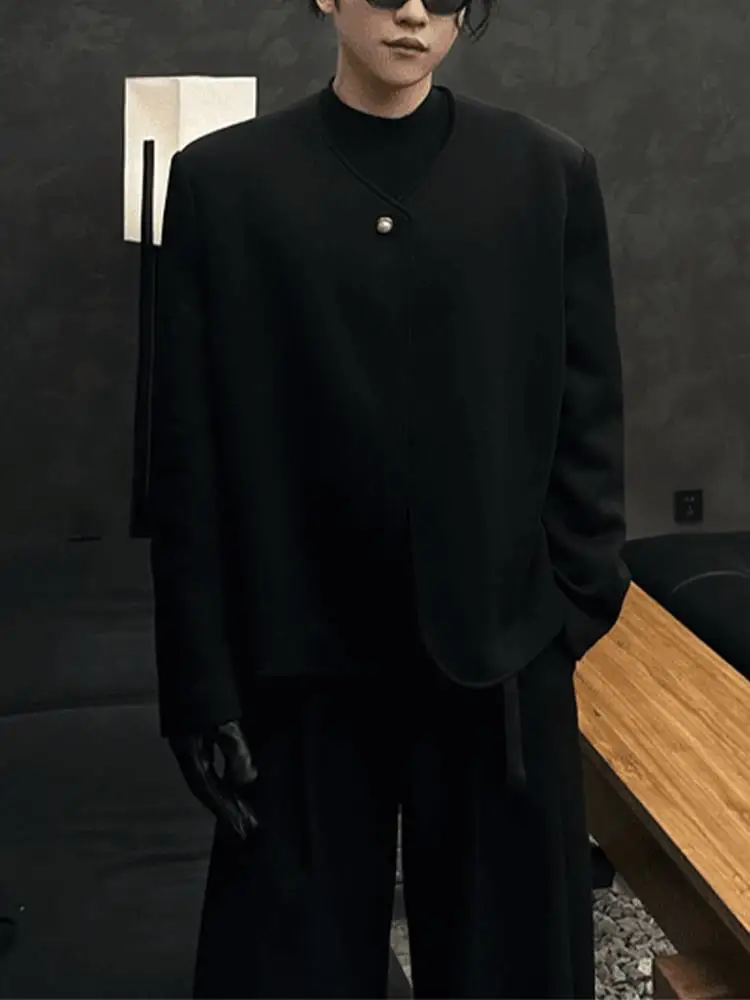 

Мужской модный китайский костюм Bla Pad Shoulder Little France Sle Jaet: весенне-осенняя верхняя одежда с клипсами на плечах