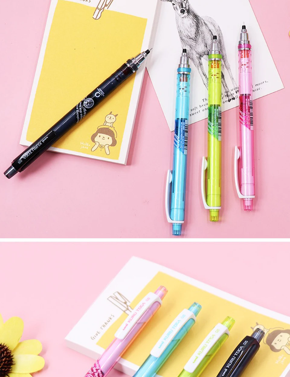 1 stücke Japan UNI Mechanische Bleistift Kuru Toga Automatische Rotation M5-450T Zeichnung 0,5mm Original HB/2B Kawaii Schule schreibwaren – Detail 7