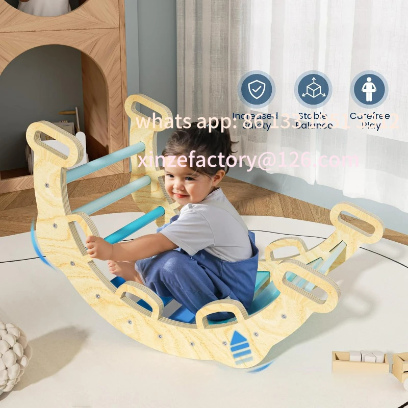 مجموعة تسلق مثلثة قابلة للتخصيص ألعاب داخلية إطار تسلق خشبي #2