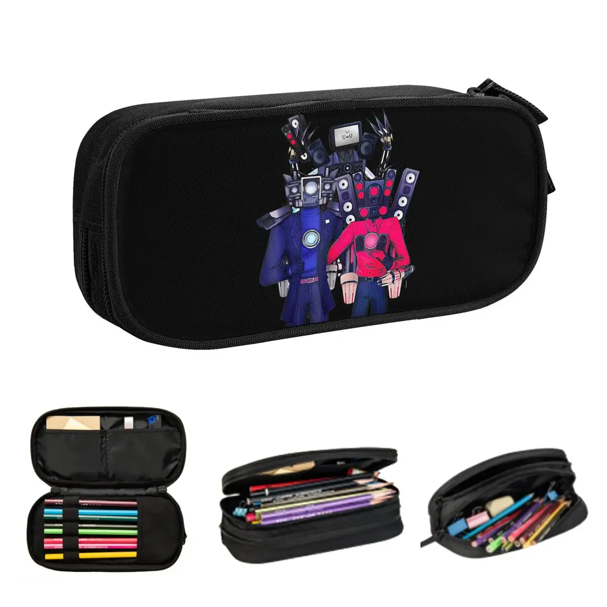 Game Titan Speakerman Skibidi Toilet Camera Titan Pencil Cases for Students School Pen Box Pencil Bag Large Storage Pencil Pouch
