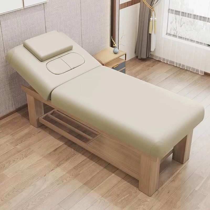 

Solid wood beauty bed, massage moxibustion spa bed, ear and eyelash beauty bed