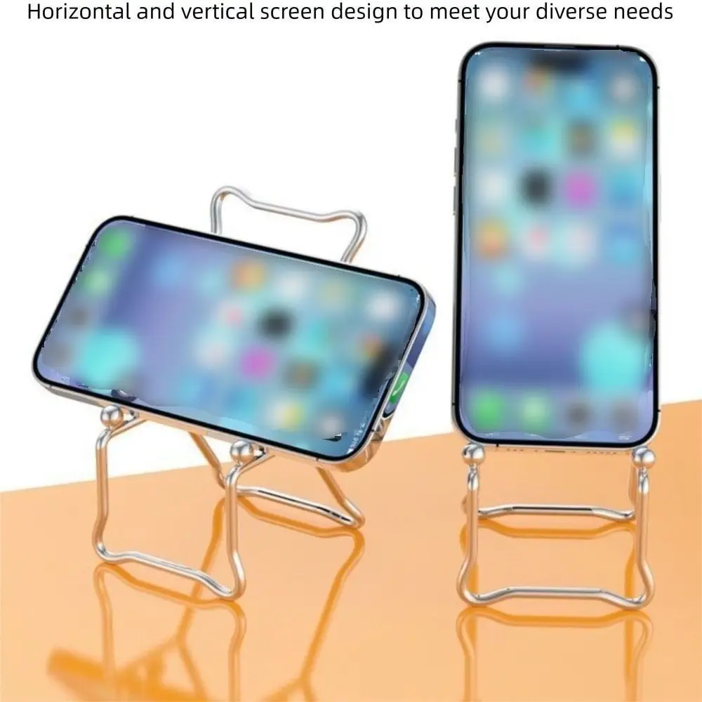 

2Pcs Creative Desktop Chair Phone Stand Universal Decorative Ornaments Mobile Phone Holder Cute Stainless Steel