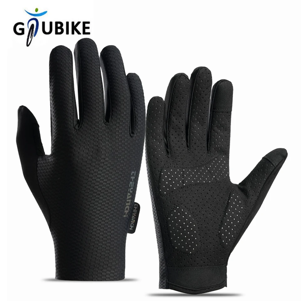 GTUBIKE New Full Fingers Cycling Gloves For Men Women Touch Screen Non-Slip Breathable Shockproof MTB Road Bike Riding Gloves