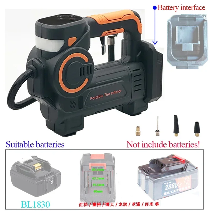 

Air Pump Car Bicycle Tires Balls Portable Cordless Rechargeable Car Tire Inflator Air Compressor For Makita 18V Lithium Battery