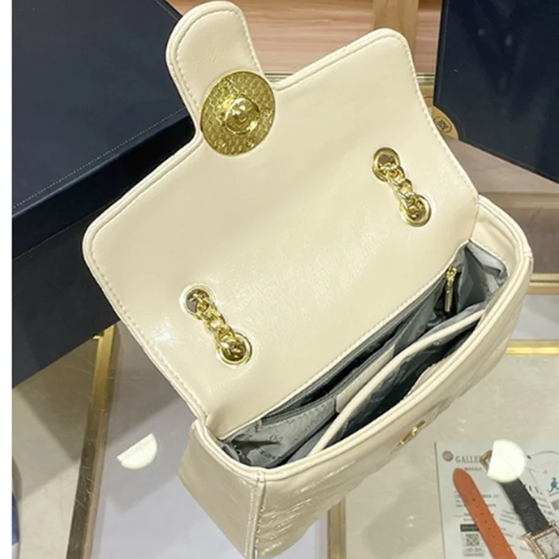 Summer New Women\'s Chain Small Square Bag Hundred With Diamond Lattice Small Xiangfeng Single Shoulder Diagonal Cross Armpit Bag