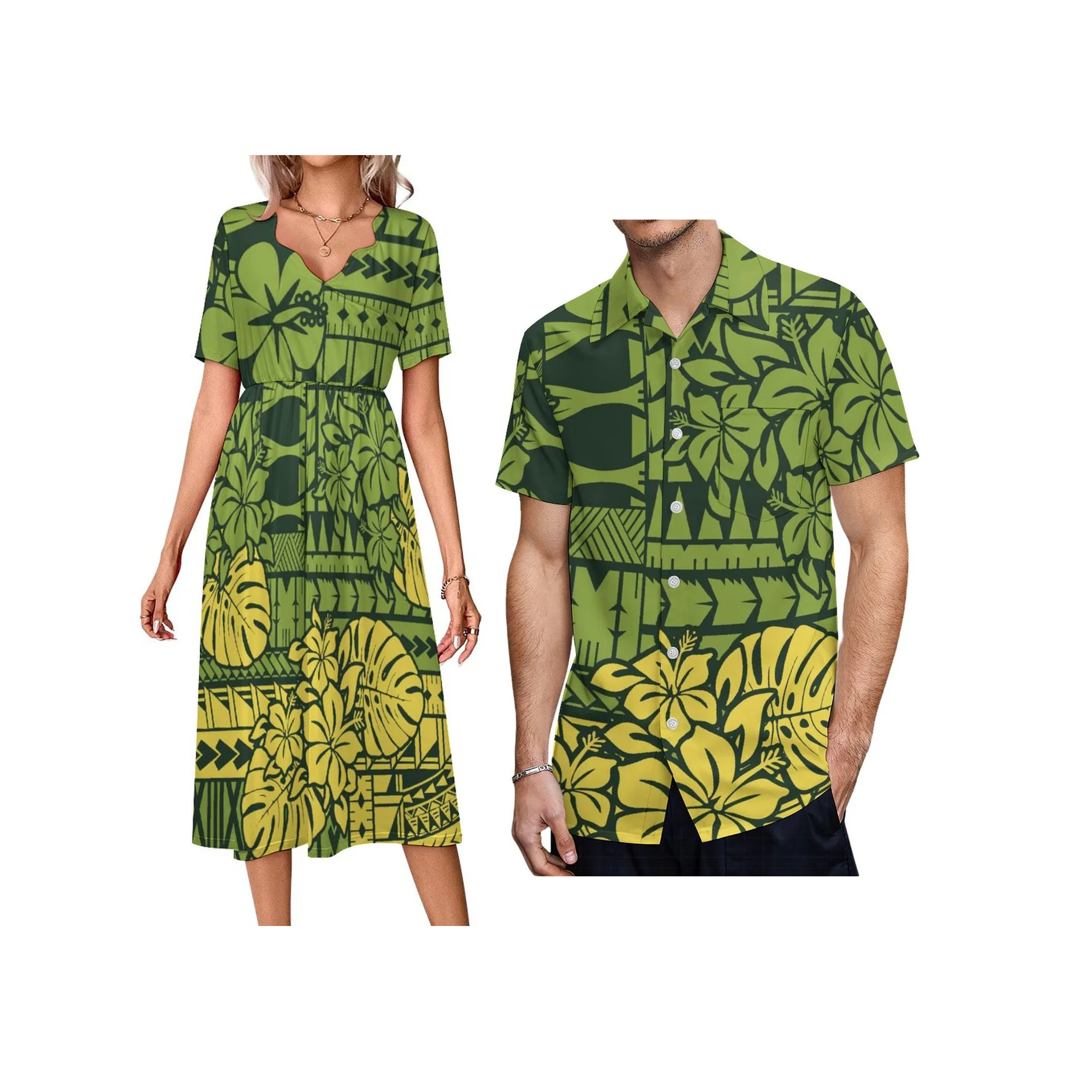 يشمل الضرائب فستان أبيض بتصميم كم قصير مخصص فيجي ساموا بولينيزيا القبلية طباعة فستان صيفي ناعم مريح للسيدات #3