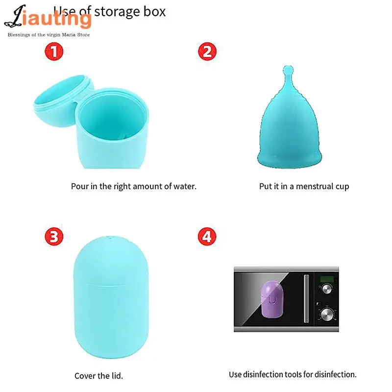 Reusable Portable Menstrual Cup Storage Case Leak-proof Menstrual Hygiene For Feminine Product Silicone Sterilizing BoxCollector