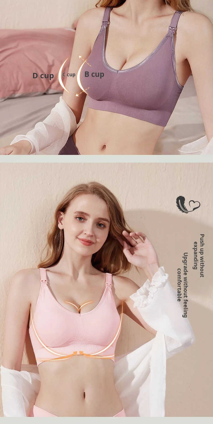 Still-BH Frauen hochela tische Push-up Einhand-Schnalle BHs Schwangerschaft Frau drahtlose Still unterwäsche 2024 – Detail 4