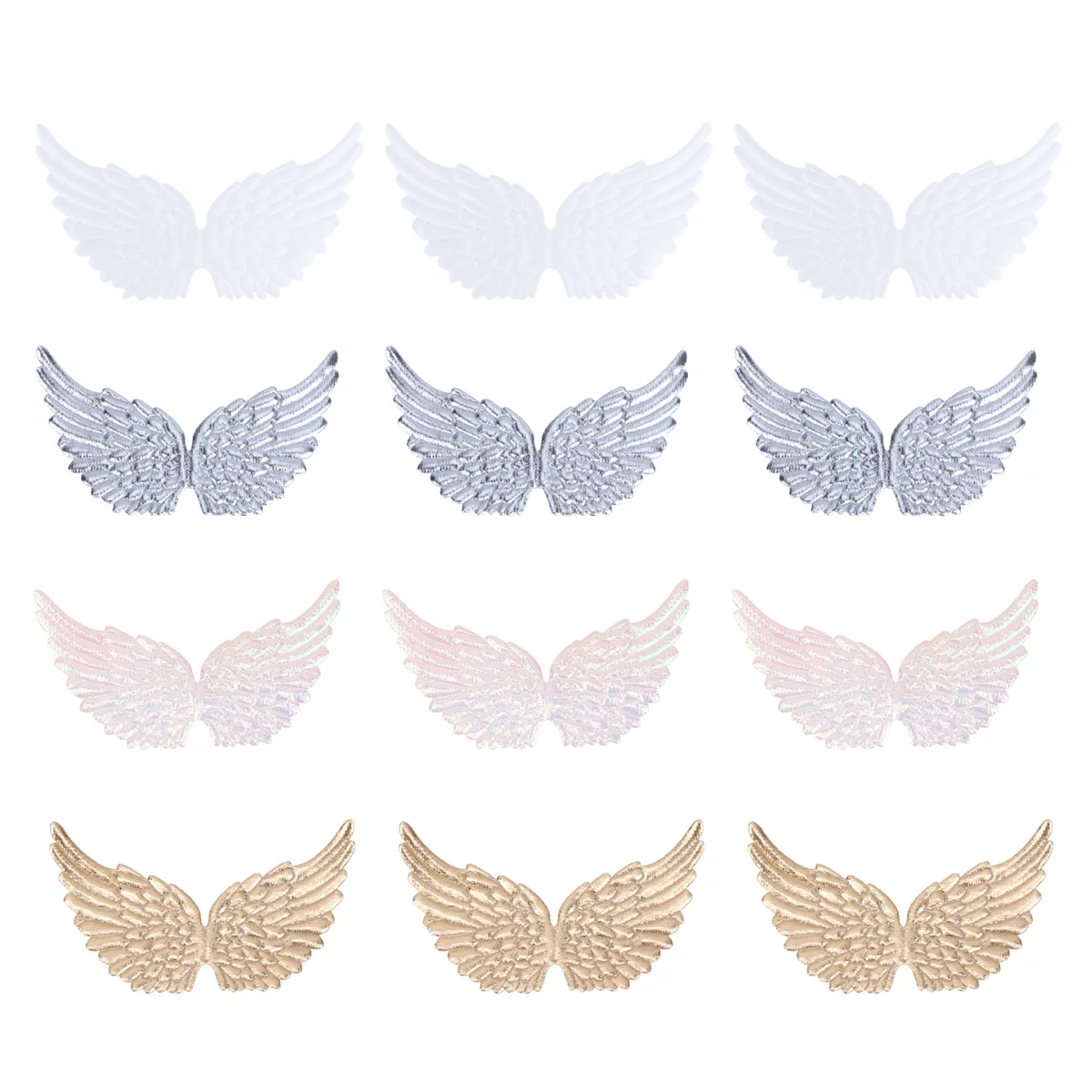 

12Pcs Mini Decorative Angel Wings DIY Fabric Patches for Clothes Bags Jackets Backpacks Craft Wing Embellishment