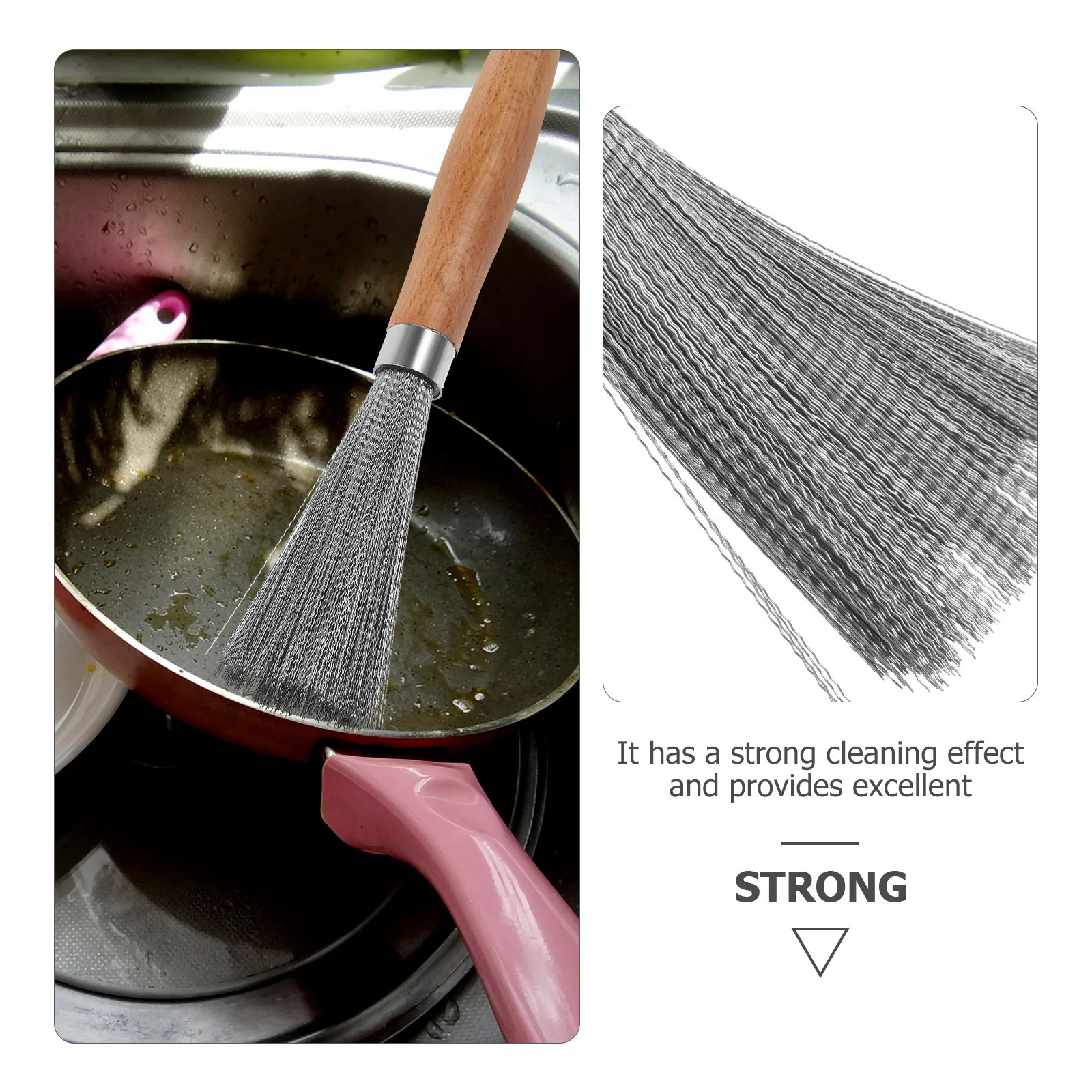 

Stainless Steel Cookware Kitchen Pots Skillet Cleaning Brush Durable Metal Scrubber Dish Pan Scraper Tool Small Multi-Use