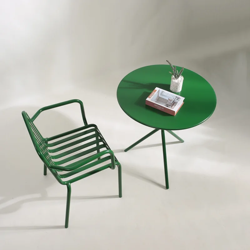 

Wrought iron table and chair combination outdoor decoration courtyard chair milk tea shop coffee