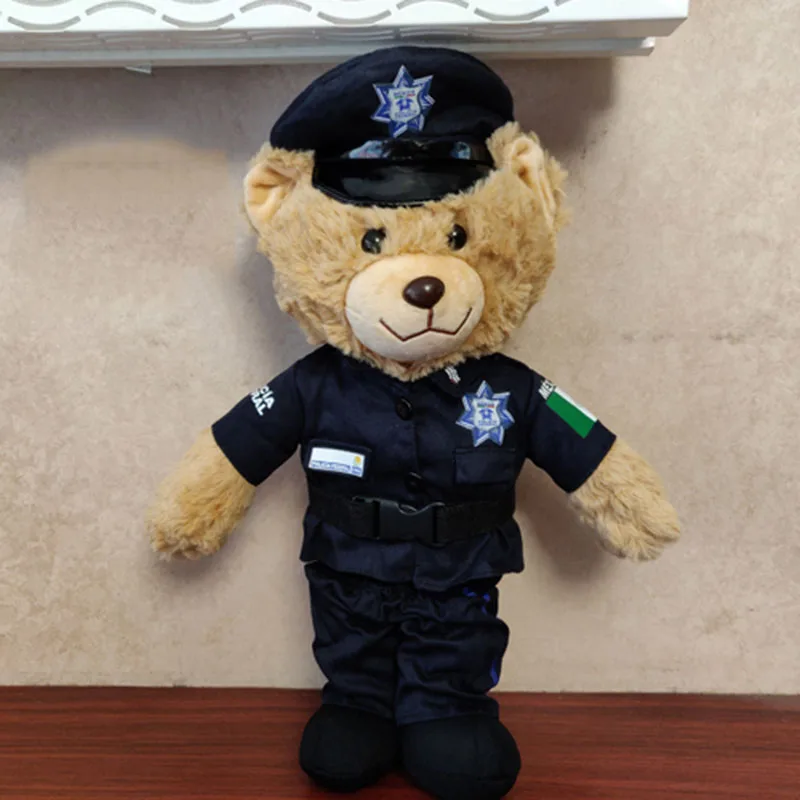 Police Ted Bear Teddy Mexico Policia Federal Dress SWAT Cloth Plush Toy Stuffed Doll Cartoon Animal Policewoman Boy Girl Gift