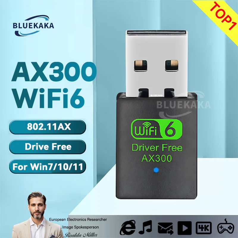 

Новый адаптер AX300 USB WiFi 6, ключ 2,4G, мини-USB, сетевая карта, беспроводной Wlan-приемник, драйвер, бесплатно для ПК, ноутбука, Win 7/10/11