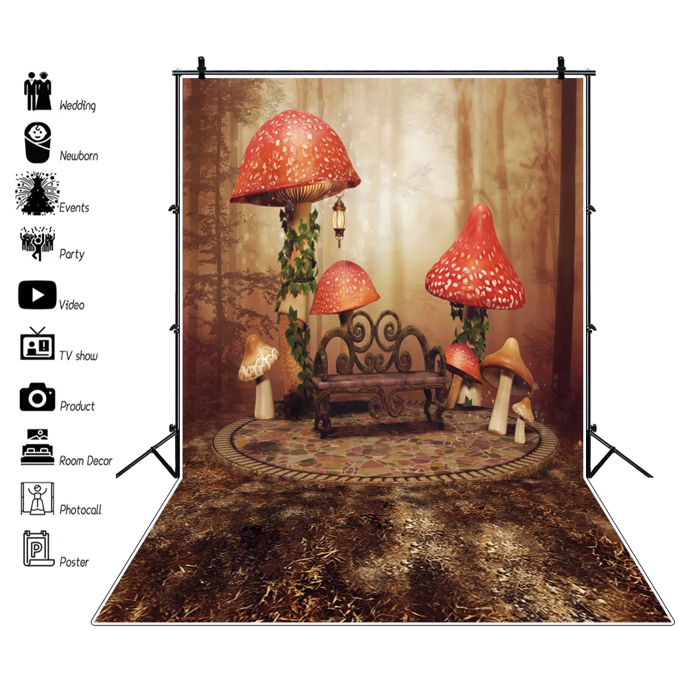 صورة خلفية حالمة لخلفية قوس الغابات والقمر للتصوير الفوتوغرافي لصورة عيد ميلاد الطفل صورة خلفية للتصوير بالاستوديو