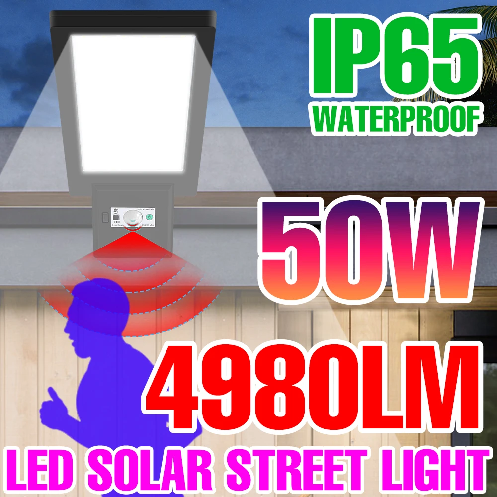 

Solar Led Spotlights Outdoor IP65 Waterproof 50W Decoration For Patio And Garden Exterior Wall Lamps Motion Sensing Reflector