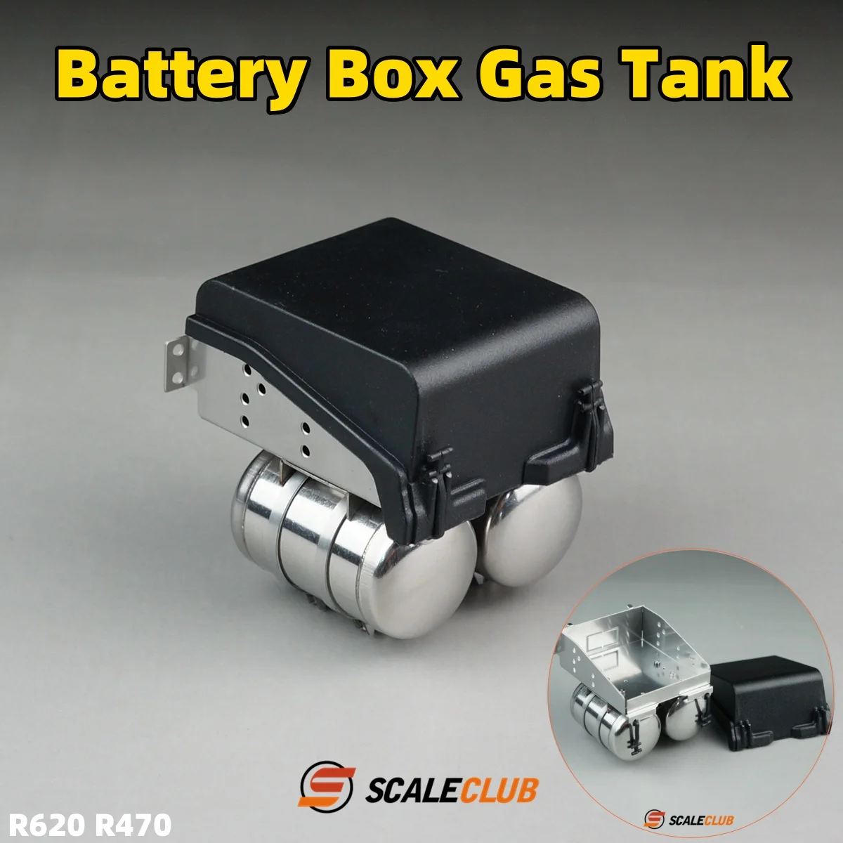 Battery Box Gas Tank R620 R470 Upgrade For 1/14 Tamiya  Scania Lesu Rc Remote Control Dump Truck Tractor Truck Trailer Tipper