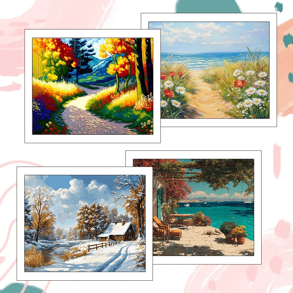 

RUOPOTY Painting By Number Adults Landscape 40X50cm Handiwork Adult Coloring Art Supplies Drawing Watercolor Diy Set Home Decor