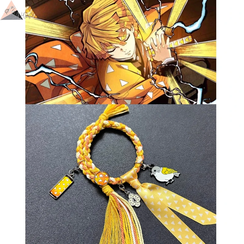 

Demon Slayer Zenitsu Agatsuma Inspired Bracelet, Adjustable 14-16cm Wristband, Anime Jewelry Gift for Friends