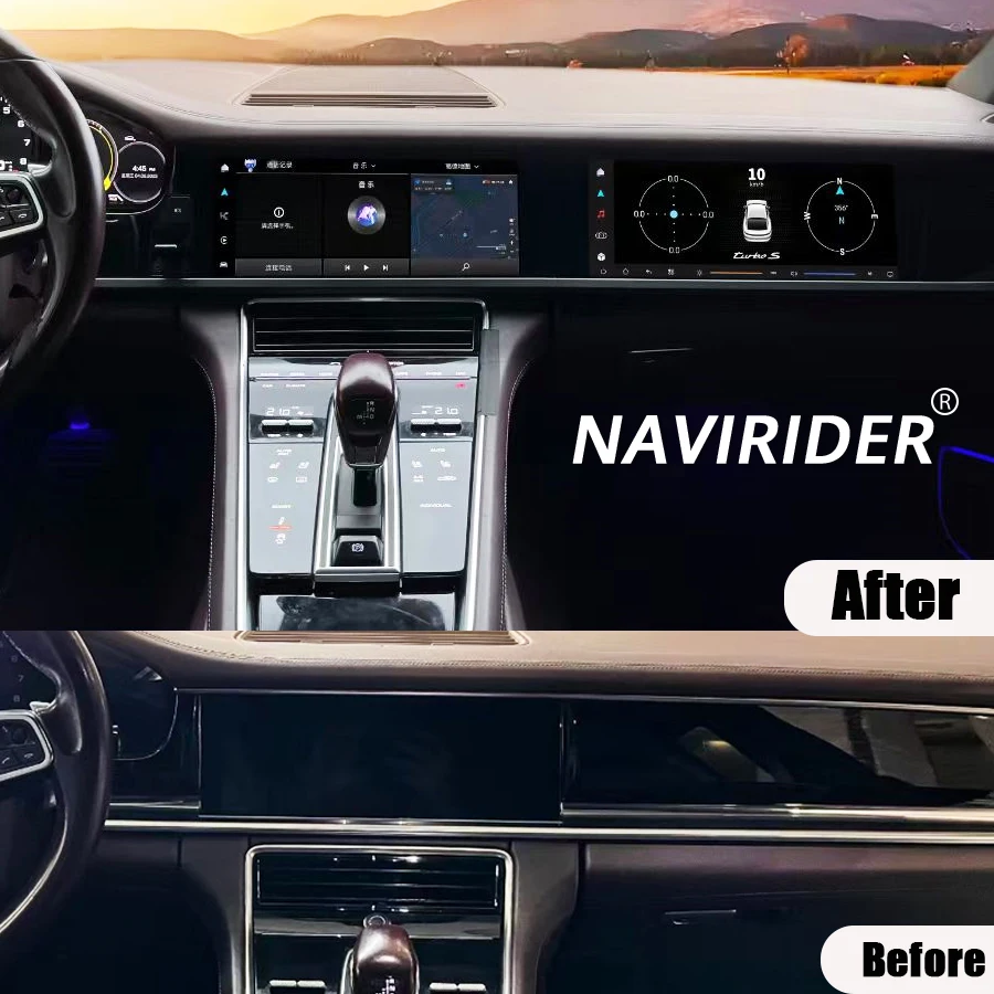 12.3+12.3Inch Interactive Car Radio For Porsche Panamera 2017-2023 Upgraded 2024 New Display Android 15 Media Video GPS Carplay