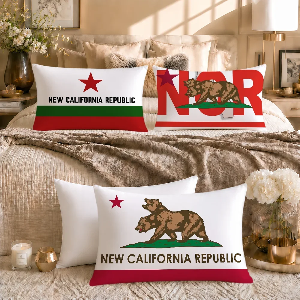 New California Republic NCR Art Soft Rectangle Pillowcover Home Sofa Living Room Decor Dorm Bedside Hogar Pillowcase Gift