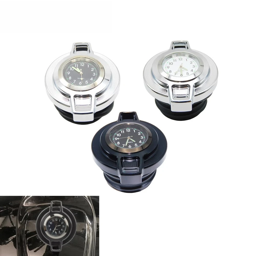 Tapa de tanque de combustible para motocicleta, tapas de Gas y aceite con reloj para Harley Sportster XL, Touring Road Street Gl