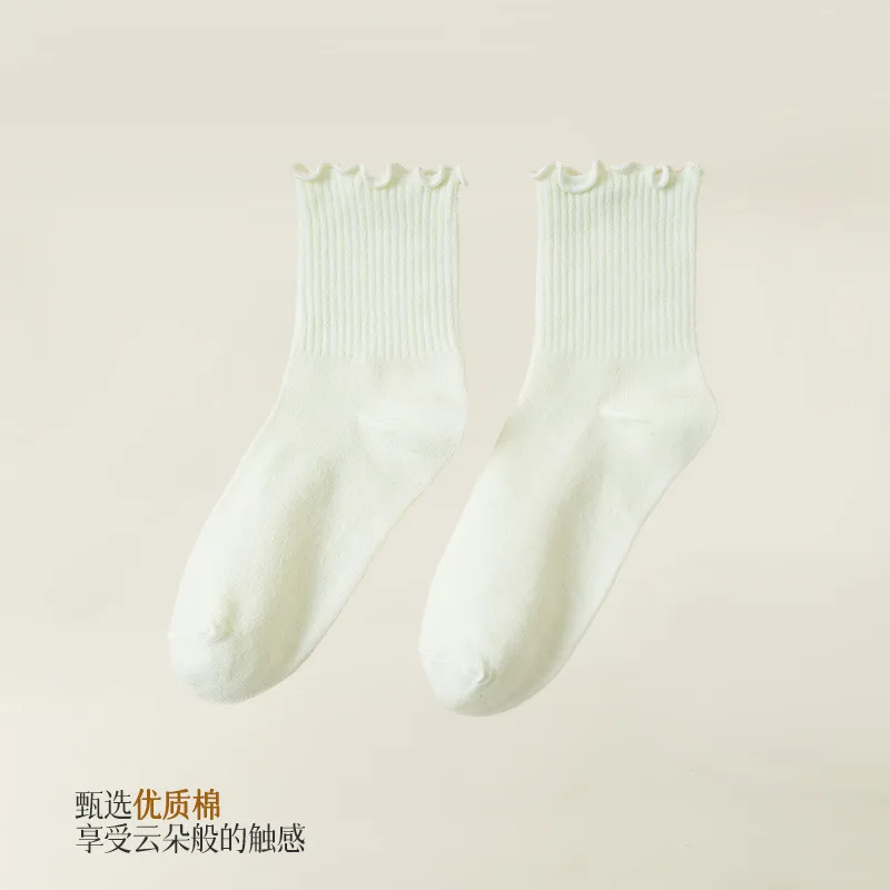 JIAYAN 2025 Ummer Mulheres Meias de Renda Novo Tubo Médio Desodorante Fino Antiderrapante Absorvente de Suor Meias Femininas