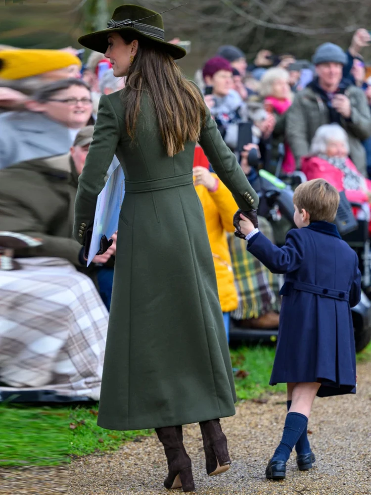 Imagem -03 - Mulheres Princess Kate Cabolsa de Manga Comprida Corta-vento Designer Elegante Moda Escritório Festa Outono Inverno Novo Alta Qualidade