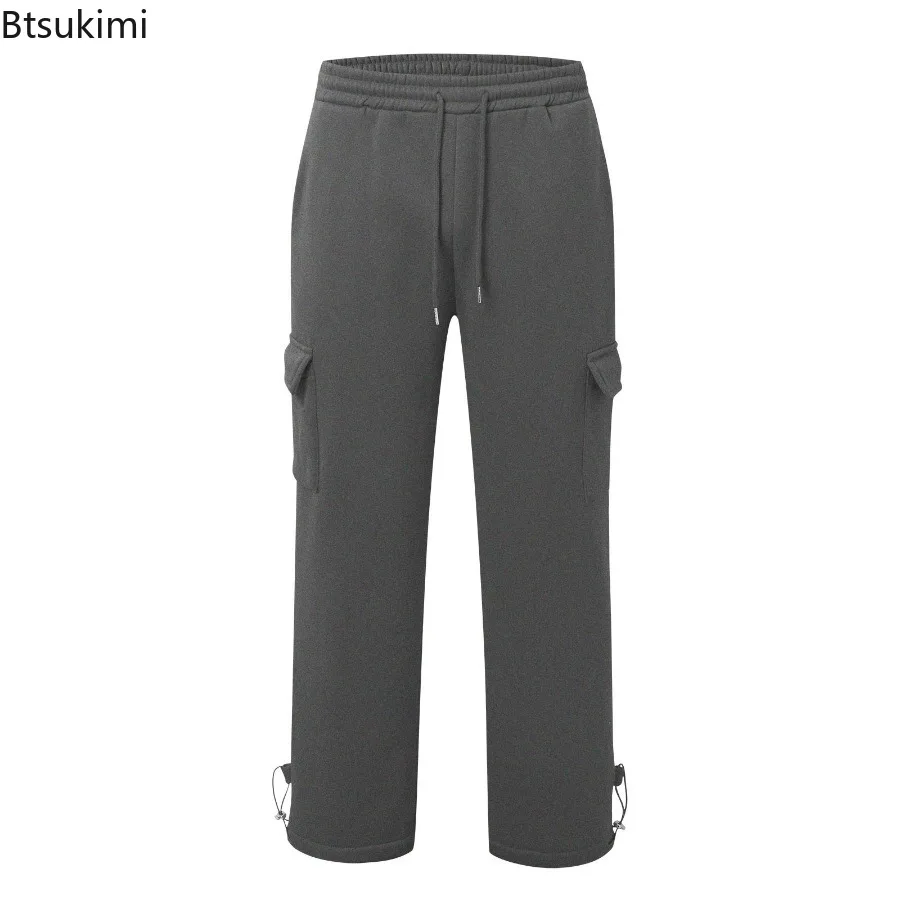 2025 Autumn Men's Casual Sports Pants Straight Multiple Pockets Long Baggy Trousers for Men Joggers Cargo Pants Men Streetwear