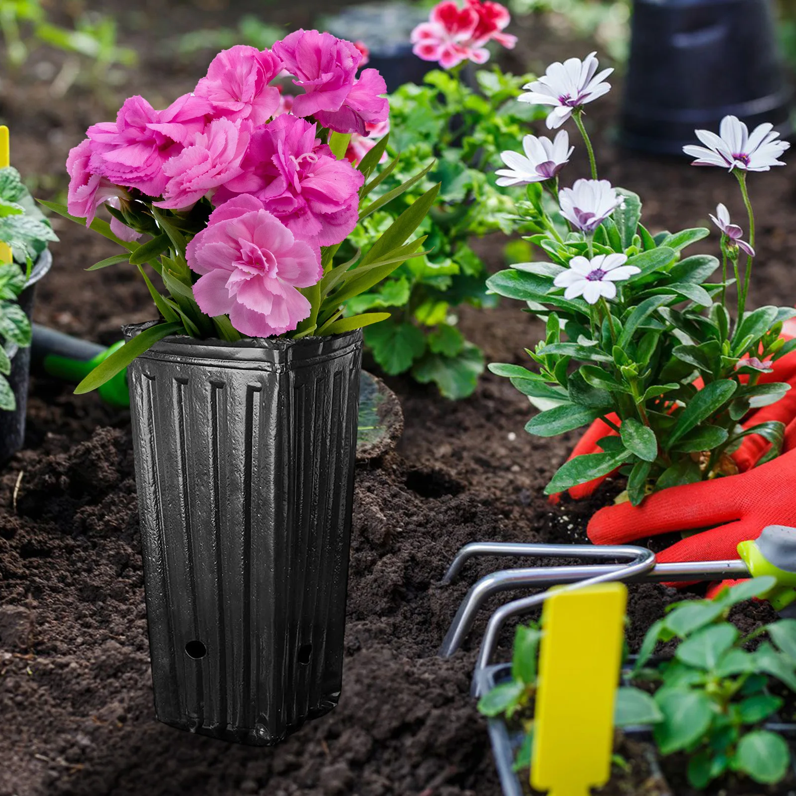 new arrival deep plant nursery pots for garden accessories with drainage holes flower germination seedling container pot