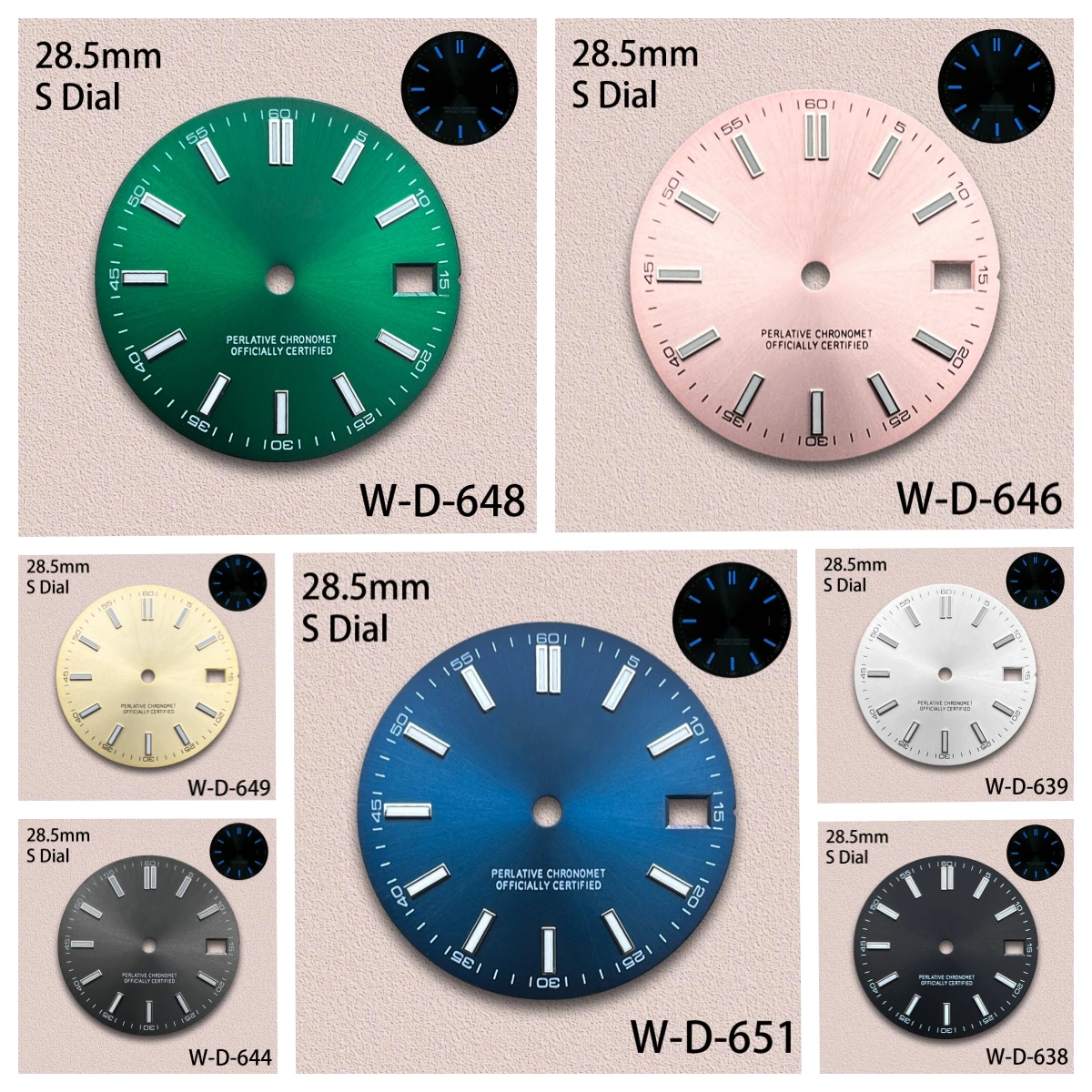 28.5/27/29.5/31/31.8mm S/GS GMT Logo Dial Suitable NH35/NH34/VK63 Movement Green/Blue/No Luminous Watch Modification Accessories