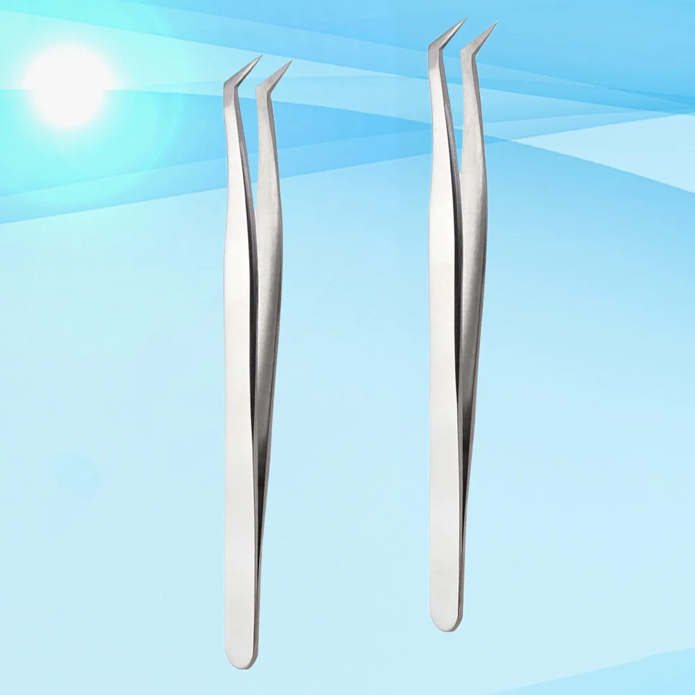 2 Pcs High Precision Tweezer Grafting Eyelashes Extension Tweezers Makeup Tools