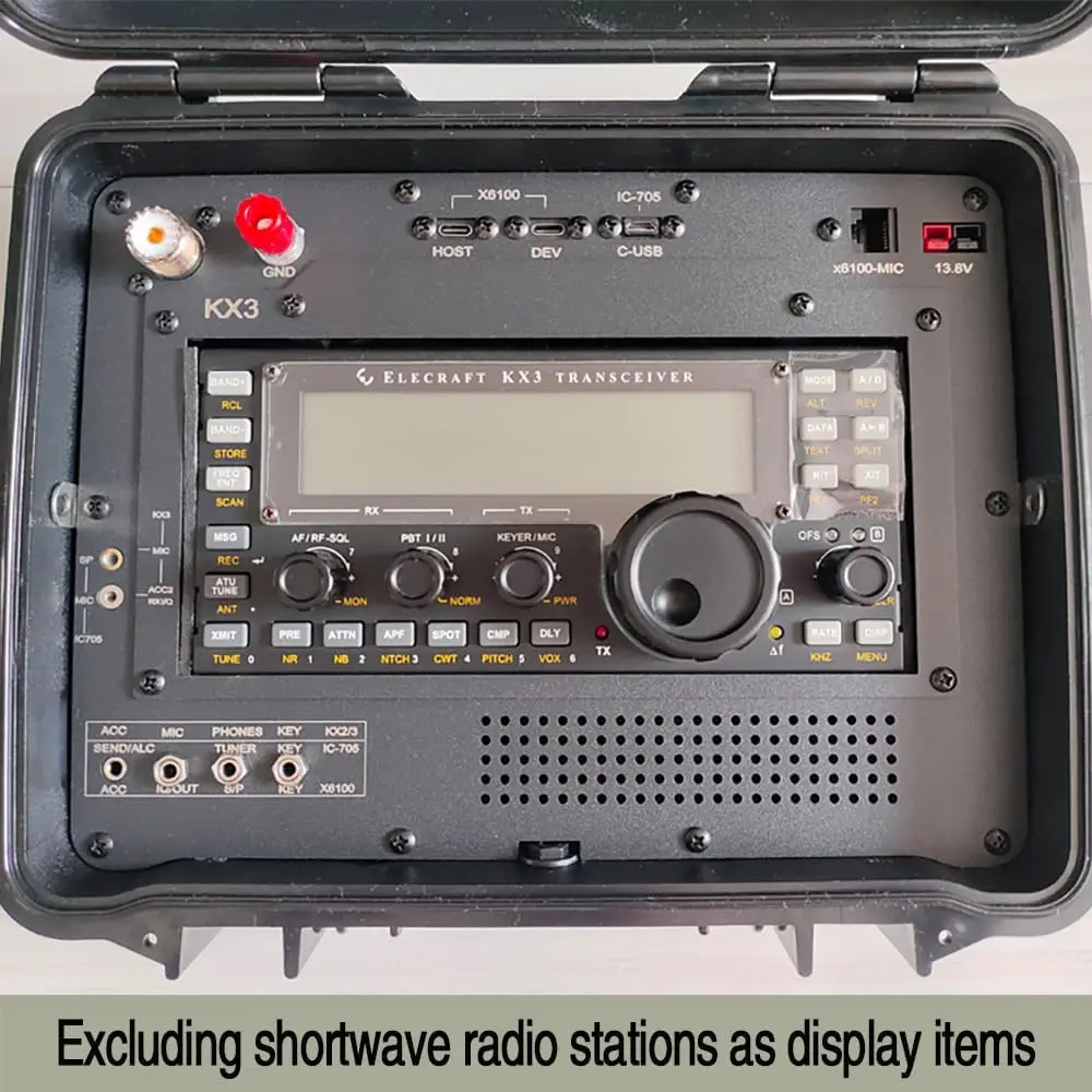 X6100 Elecraft Kx2/3 4-in-1 Radio Box Emergency Communication Link Waterproof Case shoulder strap with Panel integration