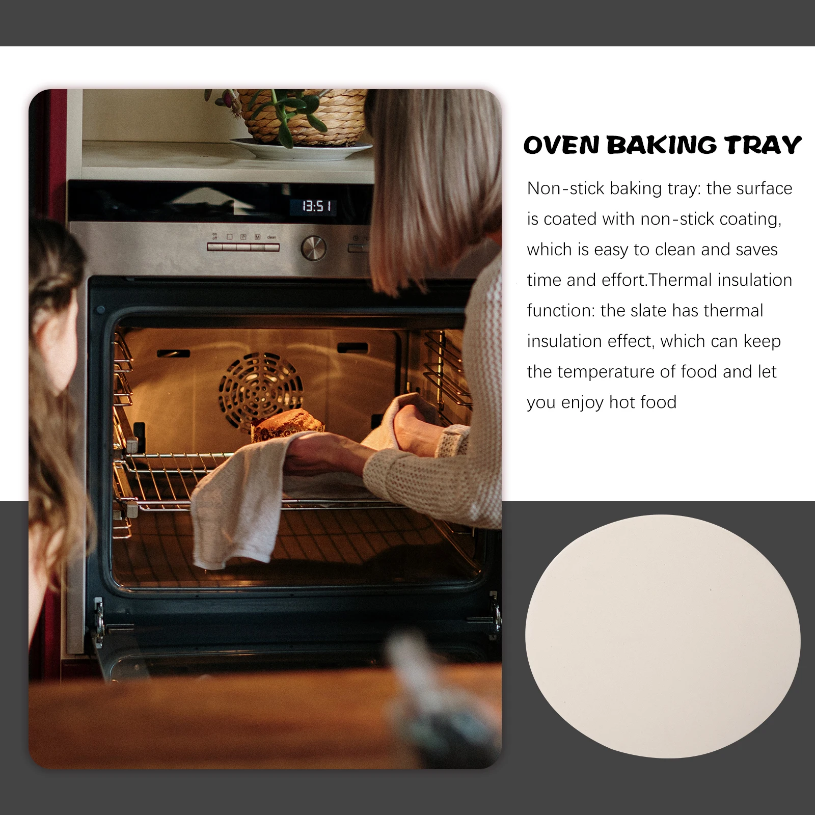

Bakeware Cooking Pan for Oven Indoor Grill Pizza Stone Outdoor Cordierite Heavy Duty Bread
