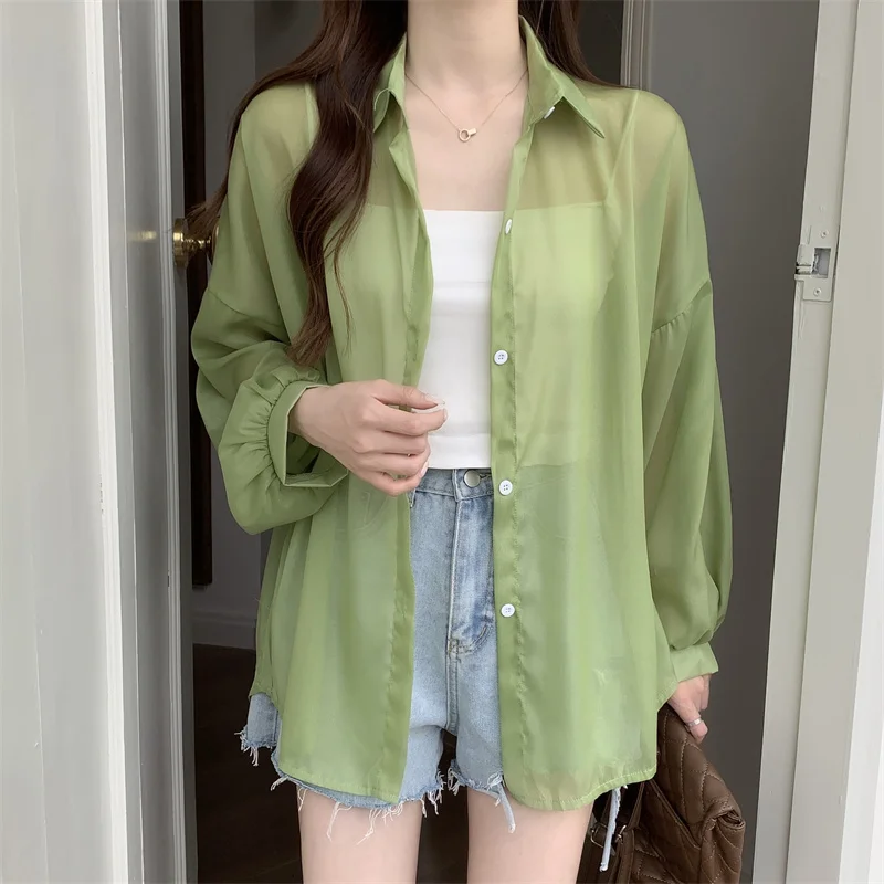 Women White Button Down Shirt Outfit Summer Casual  Semi Sheer Collared Plain Lightweight Shirt Spring Summer Chic Tops Outfit