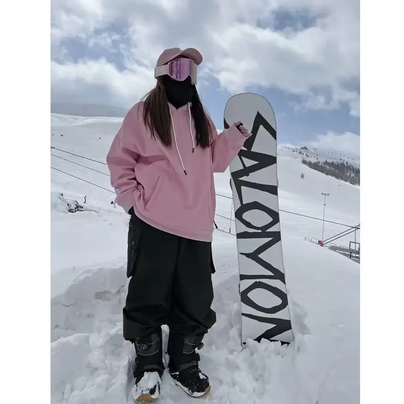 OT4-2025 شتاء جديد كبير الحجم الكاكي اللون بناطيل تزلج في الهواء الطلق يندبروف مقاوم للماء الثلوج الرياضة المرايل بنطلون التزلج على الجليد السراويل