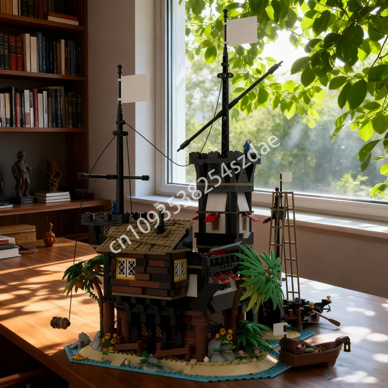 

1964 шт. MOC, идеи пиратских фортец и модель CUUSOOed, строительные игрушечные блоки, конструкция, сборка, идея «сделай сам», Рождественский подарок на день рождения