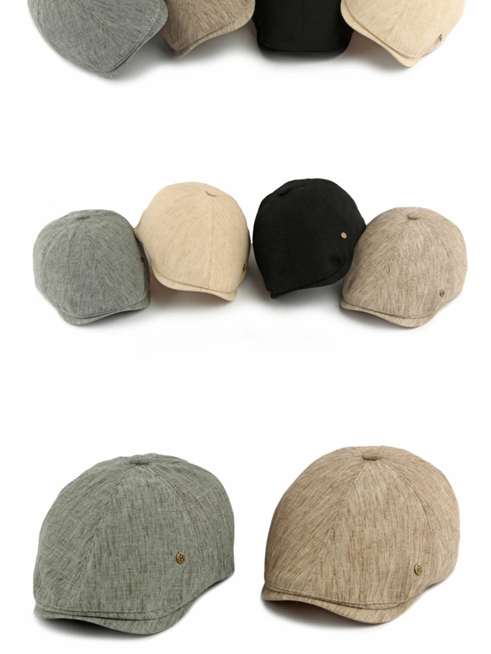 HT5100 Herren- und Damen-Baskenmützen, Vintage Künstler-Mütze, Frühling-Sommer Ivy Flatcap, Achteckige Baskenmütze für Männer und Frauen – Detail 3