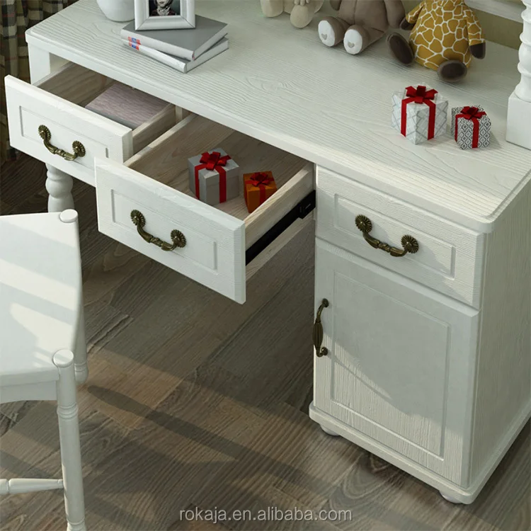 Escritorio de ordenador Simple para adultos, mesa de estudio y silla de madera maciza para niños, estantería blanca, muebles para el hogar