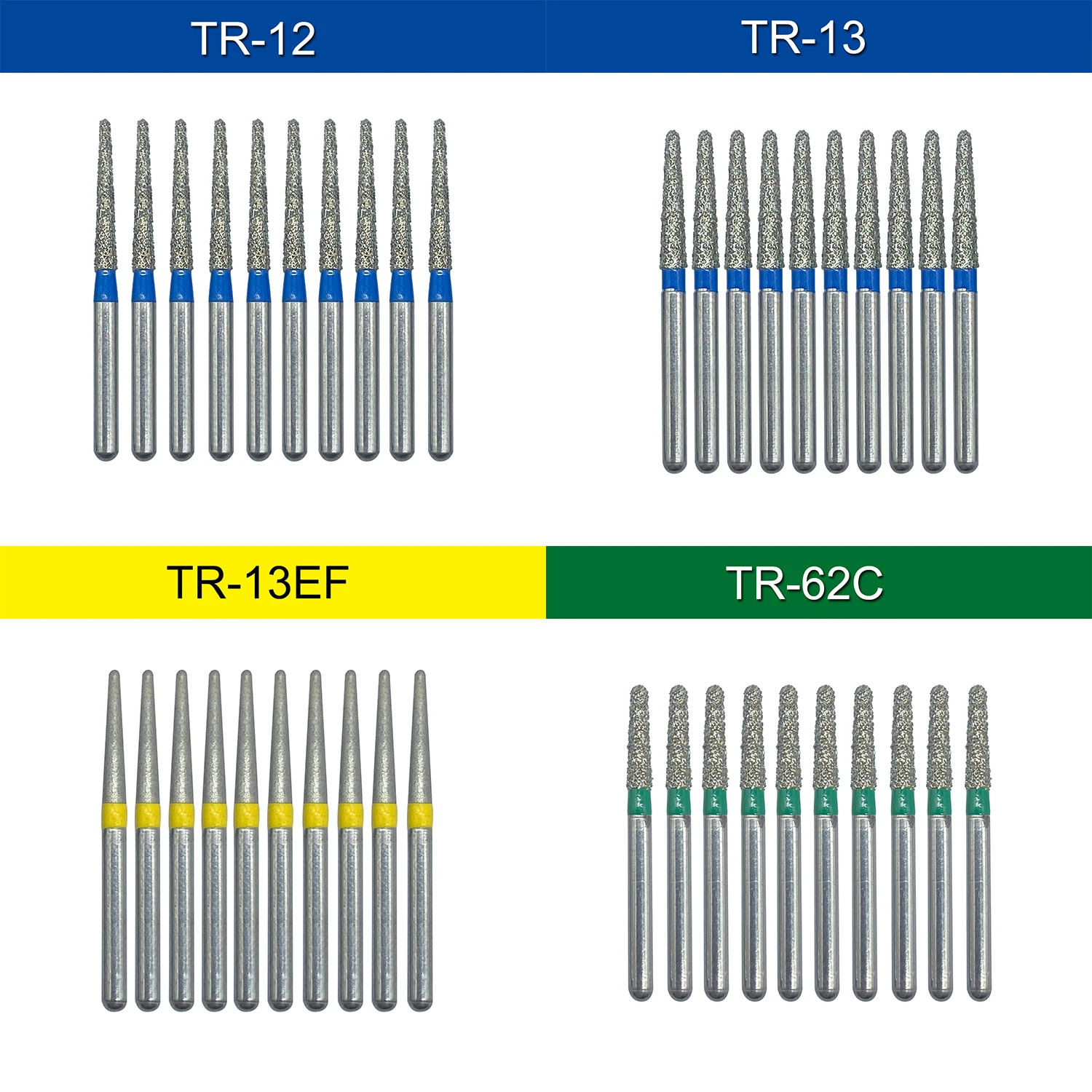 10Pcs/Pack WellCK Dental Diamond Burs Drill 59 Sizes FG 1.6mm Bur for High Speed Handpiece Dentistry Tools