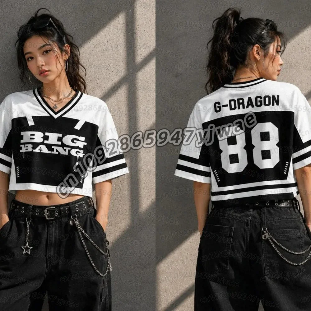 2026 Bigbang 20th Anniversary Bigbang Crop Top Football Jersey Kpop Concert Outfit Bigbang Is Back Crop Jersey Kids T-Shirt