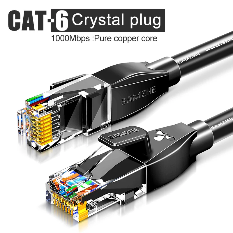 Samzhe CAT6 Ronde Ethernet Kat 6 Lan Kabel RJ45 Netwerk Patch Cord Voor Laptop Router RJ45 Internet Kabel