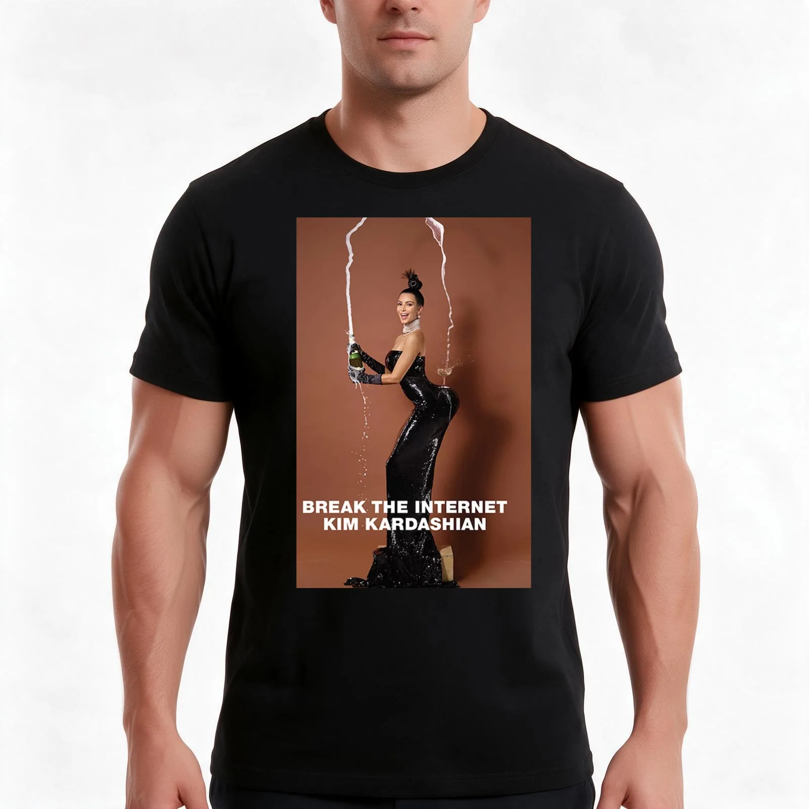 kim k paper magazine T-Shirt, Summer Casual Cotton Tee, Oversized Streetwear Tops, Vintage Graphic Print, Loose Fit Short Sleeve