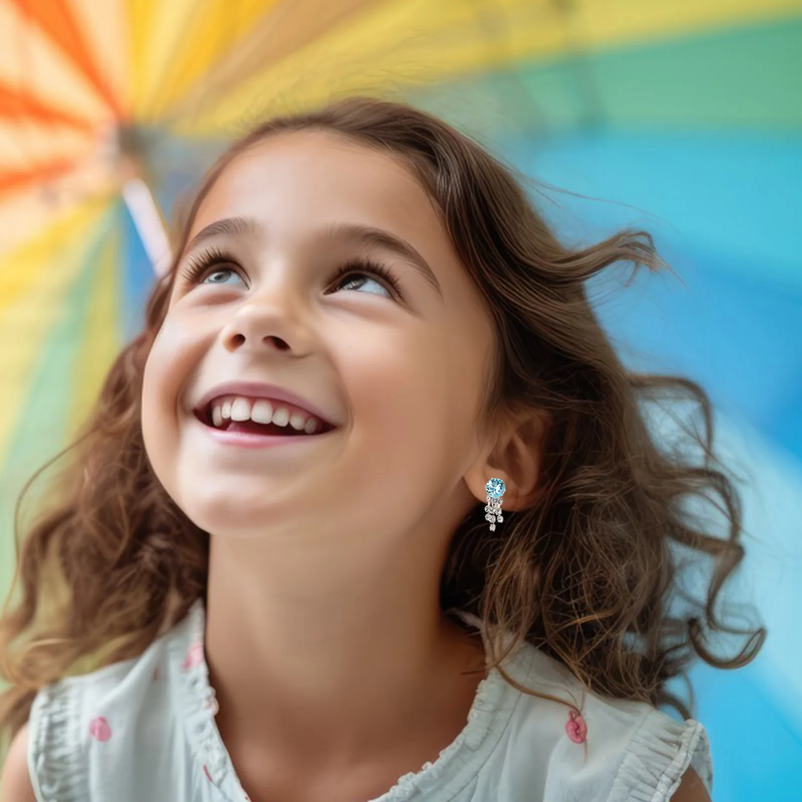 

1 Box Children'S Jewelry Set Shiny Clip On Earrings Adjustable Rings For Girls Princess Dress Up Kids Pretend Play Accessories