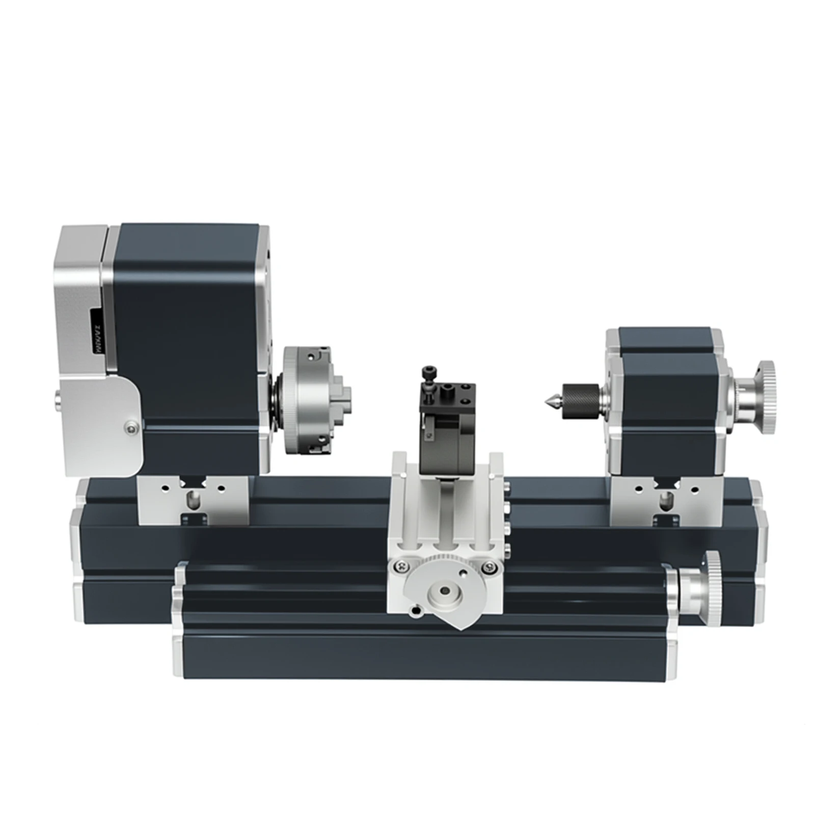 Enhanced Miniature Metal Lathe 50mm Center Electroplated Heighten Mini DIY Lathe for Processing Aluminum,Wood, Plastic Materials