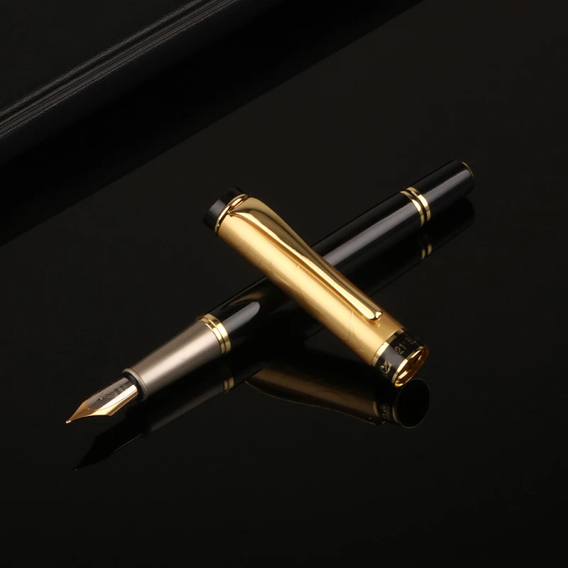 Imagem -03 - Custom Metal Nib Writing Ink Fountain Pen Voltar para a Escola Itens Luxo Japonês Caneta Preta Texto Dourado Papelaria Material de Escritório para Homens