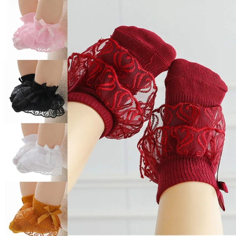 

Short Socks for Baby Girls Breathable Lace Socks Ruffle Socks Infant Accessories