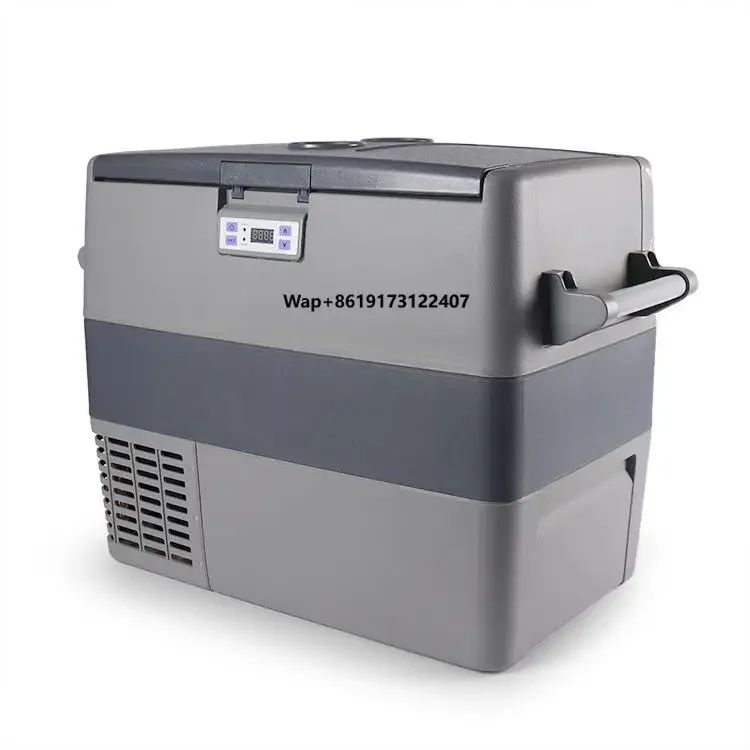 

Two Trolley Wheels 55 Liter 220v 12v Car Mini Fridge Large 45liters Camping Freezer Wheels Compressor 12 Volt Refrigerator