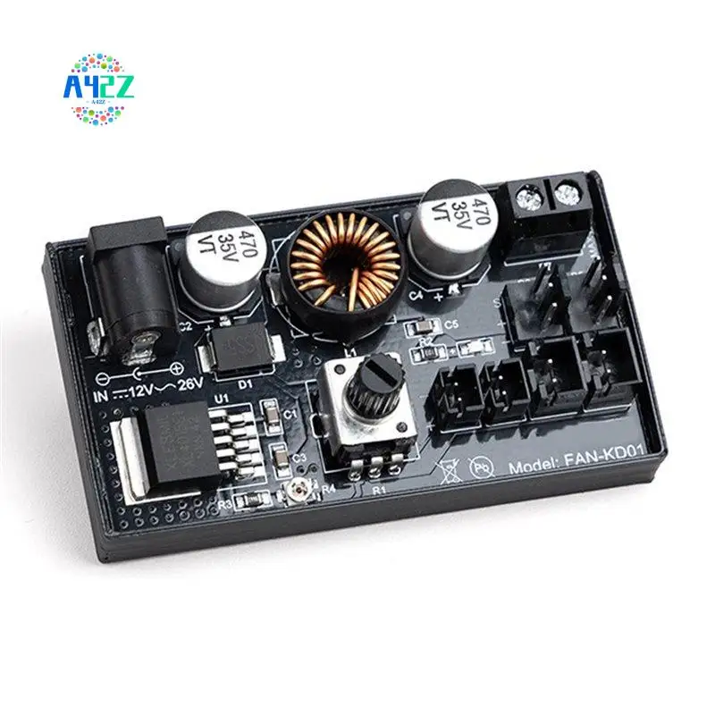 A42Z-DC 12-26V Voltage Regulator Speed Controller High Power Hub 2/3/4P Fan Cooling Speed Control DIY Temperature Adjust