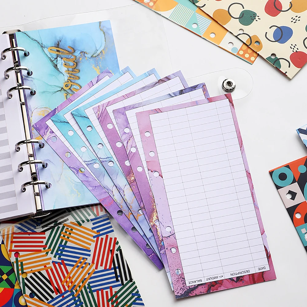 A6 Binder Budget Planner Organizer 6 Ring Binder Envelopes Pockets and 12 Pieces Expense Budget Sheets